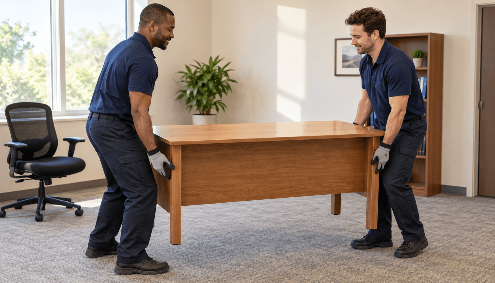 Resupply Movers Carrying an Office Desk